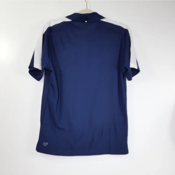 Puma Navy Blue And White Short Sleeve Golf Polo Shirt Size S
